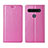 Leather Case Stands Flip Cover L02 Holder for LG K41S Pink
