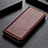 Leather Case Stands Flip Cover L02 Holder for LG K51 Brown
