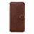 Leather Case Stands Flip Cover L02 Holder for Motorola Moto E6s (2020) Brown