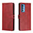 Leather Case Stands Flip Cover L02 Holder for Motorola Moto Edge 20 Pro 5G Red