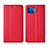 Leather Case Stands Flip Cover L02 Holder for Motorola Moto G 5G Plus Red