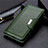 Leather Case Stands Flip Cover L02 Holder for Motorola Moto G Power Green