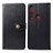 Leather Case Stands Flip Cover L02 Holder for Motorola Moto G8 Play Black