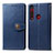 Leather Case Stands Flip Cover L02 Holder for Motorola Moto G8 Play Blue