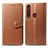Leather Case Stands Flip Cover L02 Holder for Motorola Moto G8 Play Orange