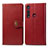 Leather Case Stands Flip Cover L02 Holder for Motorola Moto G8 Play Red