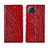 Leather Case Stands Flip Cover L02 Holder for Oppo A73 5G Red