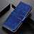 Leather Case Stands Flip Cover L02 Holder for Oppo Reno4 F Blue