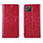 Leather Case Stands Flip Cover L02 Holder for Oppo Reno4 Z 5G Red