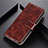 Leather Case Stands Flip Cover L02 Holder for Realme 5 Pro Brown