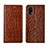 Leather Case Stands Flip Cover L02 Holder for Realme Q2 Pro 5G Light Brown