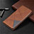 Leather Case Stands Flip Cover L02 Holder for Samsung Galaxy A20s Brown