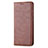 Leather Case Stands Flip Cover L02 Holder for Samsung Galaxy A41 Brown