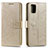 Leather Case Stands Flip Cover L02 Holder for Samsung Galaxy A71 5G Gold