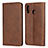 Leather Case Stands Flip Cover L02 Holder for Samsung Galaxy M10S Brown