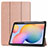 Leather Case Stands Flip Cover L02 Holder for Samsung Galaxy Tab S6 Lite 10.4 SM-P610 Rose Gold