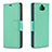 Leather Case Stands Flip Cover L02 Holder for Sony Xperia 10 Plus Green