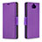 Leather Case Stands Flip Cover L02 Holder for Sony Xperia 10 Plus Purple