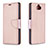 Leather Case Stands Flip Cover L02 Holder for Sony Xperia 10 Plus Rose Gold