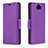 Leather Case Stands Flip Cover L02 Holder for Sony Xperia XA3 Ultra Purple