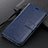 Leather Case Stands Flip Cover L02 Holder for Vivo X50 Lite Blue