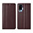 Leather Case Stands Flip Cover L02 Holder for Vivo X50 Pro 5G Brown