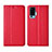 Leather Case Stands Flip Cover L02 Holder for Vivo X50 Pro 5G Red