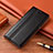 Leather Case Stands Flip Cover L02 Holder for Vivo X50e 5G Black