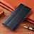 Leather Case Stands Flip Cover L02 Holder for Vivo X50e 5G Navy Blue