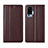 Leather Case Stands Flip Cover L02 Holder for Vivo X51 5G Brown