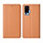 Leather Case Stands Flip Cover L02 Holder for Vivo X51 5G Orange