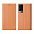 Leather Case Stands Flip Cover L02 Holder for Vivo X60 5G Orange