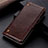 Leather Case Stands Flip Cover L02 Holder for Vivo Y20 Brown