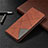 Leather Case Stands Flip Cover L02 Holder for Xiaomi Redmi 9C Brown