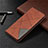 Leather Case Stands Flip Cover L02 Holder for Xiaomi Redmi 9C NFC Brown