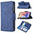 Leather Case Stands Flip Cover L03 Holder for Apple iPhone 13 Pro Max Blue