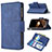 Leather Case Stands Flip Cover L03 Holder for Apple iPhone 14 Pro Max Blue