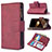 Leather Case Stands Flip Cover L03 Holder for Apple iPhone 14 Pro Max Red Wine