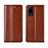 Leather Case Stands Flip Cover L03 Holder for Huawei Honor Play4 Pro 5G Light Brown