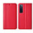 Leather Case Stands Flip Cover L03 Holder for Huawei Nova 7 5G Red
