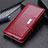 Leather Case Stands Flip Cover L03 Holder for LG K61 Red Wine