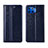 Leather Case Stands Flip Cover L03 Holder for Motorola Moto G 5G Plus Blue
