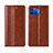 Leather Case Stands Flip Cover L03 Holder for Motorola Moto G 5G Plus Light Brown