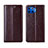 Leather Case Stands Flip Cover L03 Holder for Motorola Moto One 5G Brown