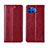 Leather Case Stands Flip Cover L03 Holder for Motorola Moto One 5G Red Wine