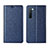 Leather Case Stands Flip Cover L03 Holder for Oppo Find X2 Lite Blue