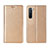 Leather Case Stands Flip Cover L03 Holder for Oppo Find X2 Lite Gold