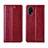 Leather Case Stands Flip Cover L03 Holder for Realme Q2 Pro 5G Red Wine