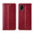 Leather Case Stands Flip Cover L03 Holder for Realme X7 Pro 5G Red Wine