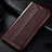 Leather Case Stands Flip Cover L03 Holder for Samsung Galaxy A81 Brown